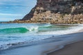 Idyllic Calada beach with cliff and ripcurl, Ericeira - Mafra PORTUGAL