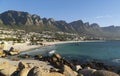 Idyllic Camps Bay beach and Table Mountain in Cape Town, South Africa Royalty Free Stock Photo