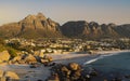 Idyllic Camps Bay beach and Table Mountain in Cape Town, South Africa Royalty Free Stock Photo