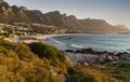 Idyllic Camps Bay beach and Table Mountain in Cape Town, South Africa Royalty Free Stock Photo