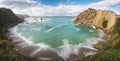 Idyllic coastline panorama landscape in Cantabric sea, Playa del silencio, silence beach Asturias, Spain