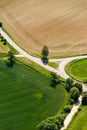 Idyllic countryside with crossroad