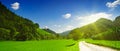 Idyllic countryside panoramic view Royalty Free Stock Photo