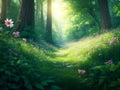 Idyllic Daylight Forest Landscape, Ai Generative Royalty Free Stock Photo