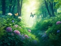 Idyllic Daylight Forest Landscape, Ai Generative Royalty Free Stock Photo