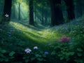 Idyllic Daylight Forest Landscape, Ai Generative Royalty Free Stock Photo