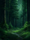 Idyllic Daylight Forest Landscape, Ai Generative Royalty Free Stock Photo