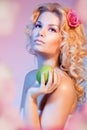 Idyllic Eva with green apple Royalty Free Stock Photo