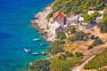 Idyllic fishermen village on Brac island coast Royalty Free Stock Photo