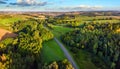 Idyllic German landscape from above