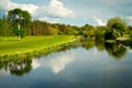 Idyllic golf course at the river