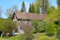 Idyllic half-timbered house in spring in Baden, Germany