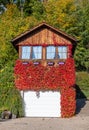 Idyllic house with red vegetation