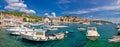 Idyllic Hvar harbor panoramic view Royalty Free Stock Photo