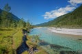 Idyllic isar river in the bavarian wilderness