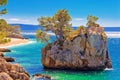 Idyllic islet on Punta Rata beach in Brela Royalty Free Stock Photo