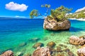 Idyllic islet on Punta Rata beach in Brela Royalty Free Stock Photo