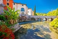 Idyllic Italian village of Borghetto on Mincio river view