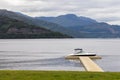 Idyllic Lake Front Mooring. Small Boat Moored On A Loch