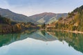 Idyllic lake scenery in Alps mountains of Italy Royalty Free Stock Photo