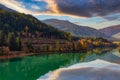 Idyllic lake scenery in Alps mountains of Italy Royalty Free Stock Photo
