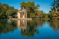 Idyllic lake of Villa Borghese, Pincian Hill, Rome, Lazio