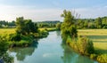 Idyllic landscape along the Mincio river near Valeggio. Province of Verona, Veneto, Italy Royalty Free Stock Photo