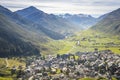 Idyllic landscape of Andermatt village, Swiss Alps, Switzerland