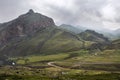 Mountain windy road and impressive mountain range