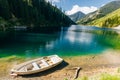 Idyllic Landscape with Kolsai Lake and Tien Shan Mountains in Kazakhstan Central Asia