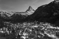 Idyllic landscape of Mountain Matterhorn in Zermatt, Switzerland at dusk Royalty Free Stock Photo