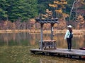 Myojin pond at Hotaka Rear shrine in Kamikochi, Nagano, Japan