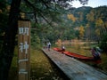 Myojin pond at Hotaka Rear shrine in Kamikochi, Nagano, Japan