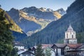 Idyllic landscape of Preda village in Engadine valley, Swiss Alps, Switzerland Royalty Free Stock Photo