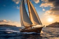 Idyllic Luxury yacht sea cruise. Generate Ai Royalty Free Stock Photo