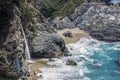 McWay Falls Surf - Big Sur California Royalty Free Stock Photo