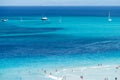 Idyllic Mediterranean beach in The Spiaggia La Pelosa, Sardinia. Royalty Free Stock Photo