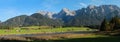 Idyllic moor lake schmalensee and karwendel mountains