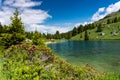 Idyllic mountain lake landscape in the Swiss Alps Royalty Free Stock Photo