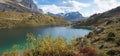 Idyllic mountain lake partnunsee in autumnal landscape Royalty Free Stock Photo