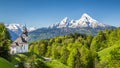 Idyllic mountain landscape in the Bavarian Alps, Berchtesgadener Land, Germany Royalty Free Stock Photo