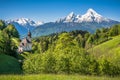 Idyllic mountain landscape in the Bavarian Alps, Berchtesgadener Land, Germany Royalty Free Stock Photo