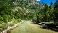 Idyllic mountain river in Lepena valley, Soca - Bovec Slovenia. Royalty Free Stock Photo