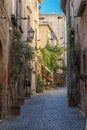 idyllic old town alley in downtown Orvieto Royalty Free Stock Photo