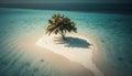 Idyllic palm tree seascape, tranquil beauty in nature, tropical vacations generated by AI