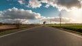 Idyllic panoramic view with country road in the LÃÂ¼neburger Heide