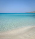 Idyllic perfect tropical white sandy beach and turquoise clear ocean water - summer vacation natural background Royalty Free Stock Photo