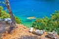 Idyllic pine tree beach in Croatia Royalty Free Stock Photo