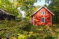 Idyllic red house in an old village Royalty Free Stock Photo