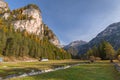 Idyllic road through the Dolomites mountains, Italy Royalty Free Stock Photo